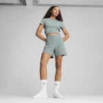 Puma ESS ELEVATED High-Rise Rib Shorts 5" 685026-30 PUMA ΠΡΑΣΙΝΟ
