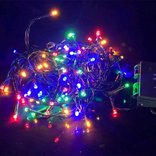 Χριστουγεννιάτικα Λαμπάκια Μπαταρίας 30m με 300 Microled, Αδιάβροχα IP44, Πολύχρωμος Φωτισμός και 8 Προγράμματα