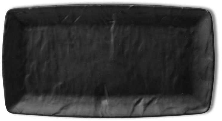 Πιάτο Μελαμίνη Ορθογώνιο Μαύρο Ρηχό Stone 32.5x17.8cm Viosarp - 5206753046325