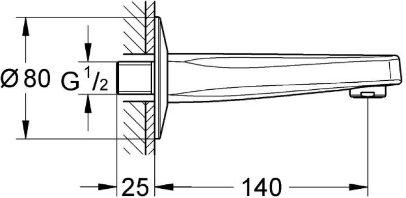 Εκροή Μπανιέρας Grohe Baucontemporary 13252000