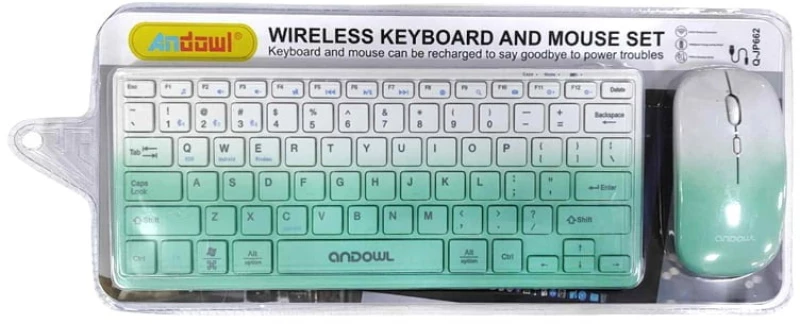 Andowl Q-JP662 Σετ πληκτρολόγιο & ποντίκι ασύρματα Πράσινο