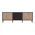 Έπιπλο Τηλεόρασης Correze 3K2F2V Μαύρο Oak-Artisan Oak 157x40x55Εκ