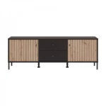 Έπιπλο Τηλεόρασης Correze 3K2F2V Μαύρο Oak-Artisan Oak 157x40x55Εκ