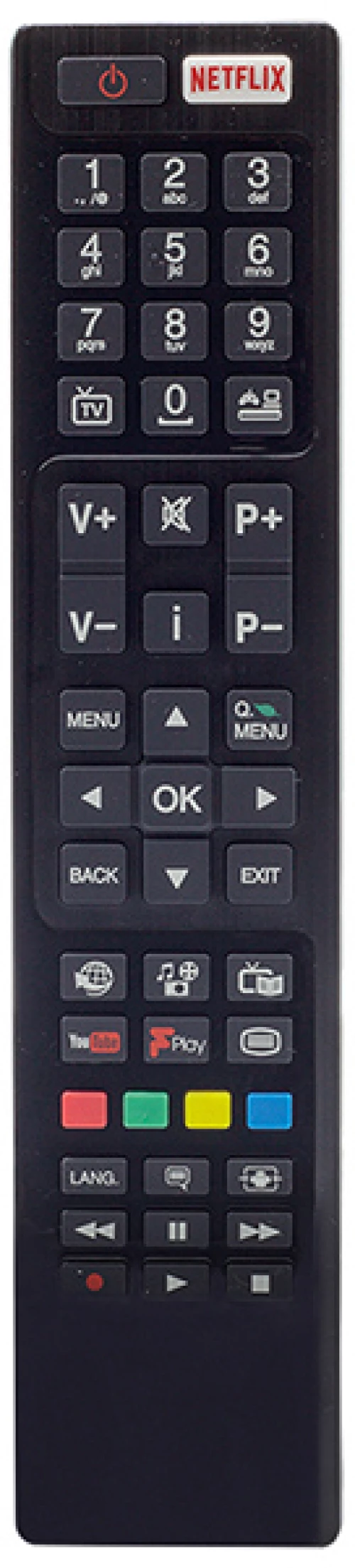 VESTEL, HITACHI, F&U REMOTE CONTROL NETFLIX & YOUTUBE