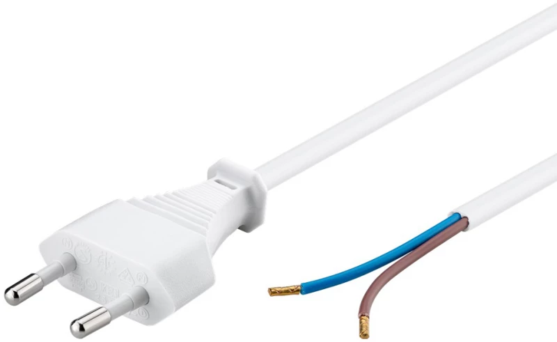 GOOBAY καλώδιο τροφοδοσίας 51345, 2x 0.75mm², 1.5m, λευκό