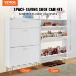 VEVOR Shoe Cabinet with 3 Flip Drawers Shoe Storage Cabinet for Entryway Hallway
