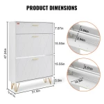 VEVOR Shoe Cabinet with 3 Flip Drawers Shoe Storage Cabinet for Entryway Hallway