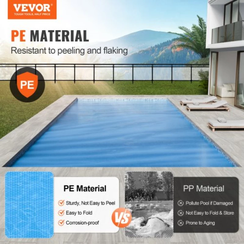 VEVOR Solar Pool Cover 36x16 ft Inground Above Ground Pools Solar Blanket 12 mil