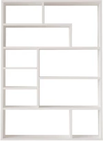 Βιβλιοθήκη Decora pakoworld σε λευκη απόχρωση 90x22x123.6εκ