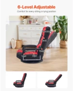 VEVOR 360° Swivel Floor Gaming Chair Folding Floor Chair with Armrest Adjustable