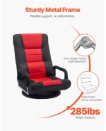 VEVOR 360° Swivel Floor Gaming Chair Folding Floor Chair with Armrest Adjustable