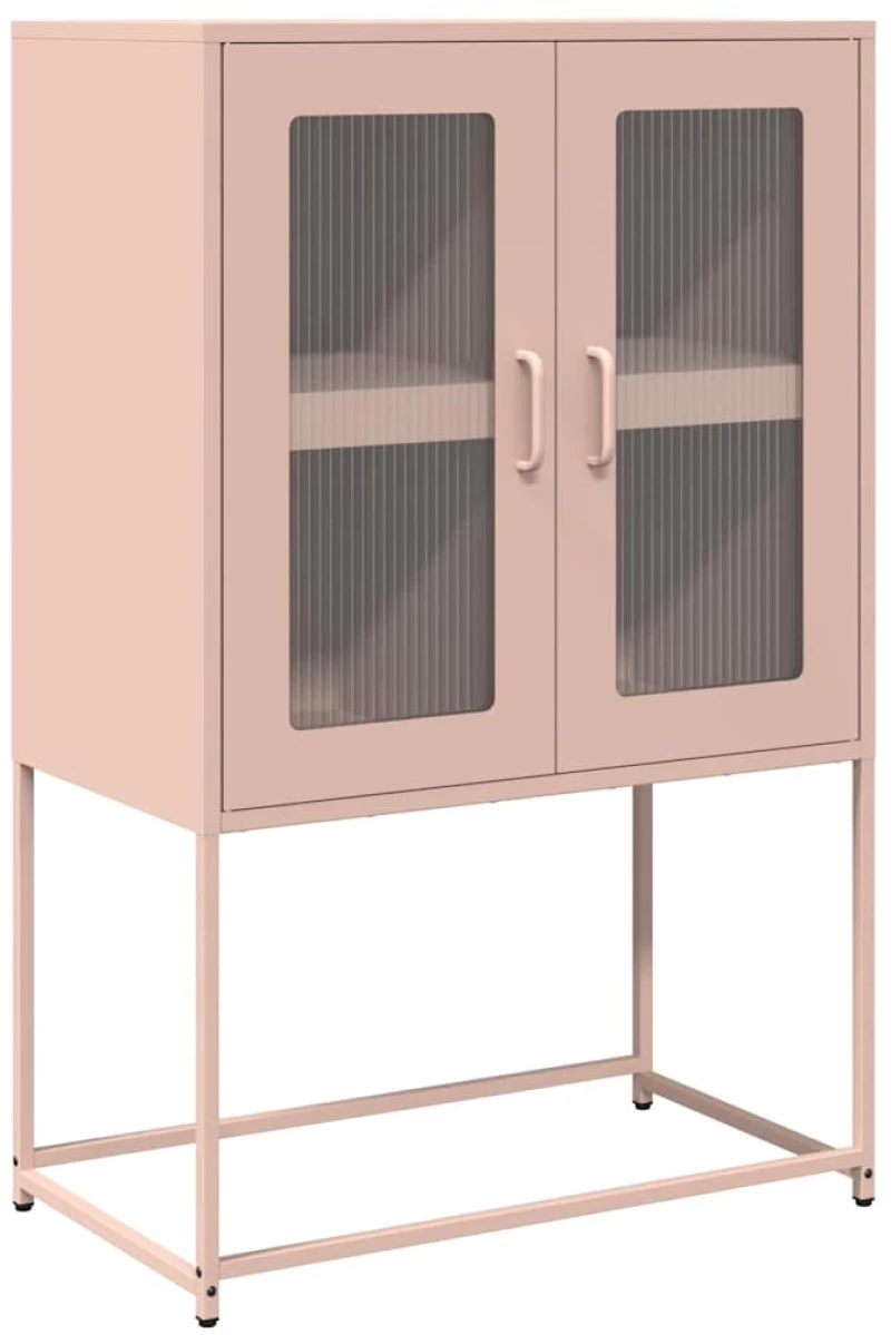 vidaXL Highboard Ροζ 68x39x107 cm Ατσάλι