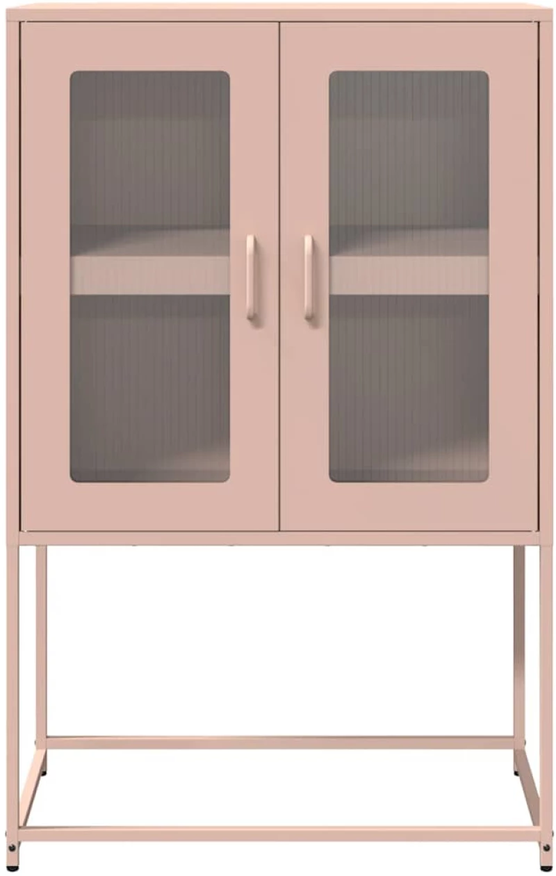 vidaXL Highboard Ροζ 68x39x107 cm Ατσάλι