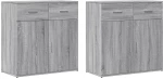 vidaXL Βοηθητικά Ντουλάπια 2 Τεμ. Γκρι Sonoma 79x38x80 εκ. Επεξ. Ξύλο