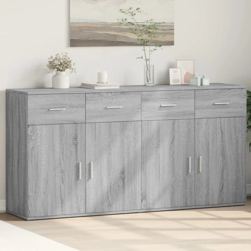 vidaXL Βοηθητικά Ντουλάπια 2 Τεμ. Γκρι Sonoma 79x38x80 εκ. Επεξ. Ξύλο