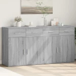 vidaXL Βοηθητικά Ντουλάπια 2 Τεμ. Γκρι Sonoma 79x38x80 εκ. Επεξ. Ξύλο