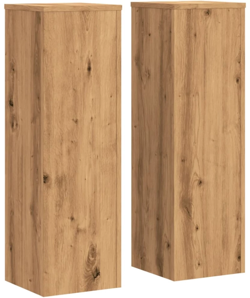 vidaXL Βάσεις Φυτών 2 τεμ. Αρτισιανή Δρυς 25x25x80 εκ. Επεξ. Ξύλο