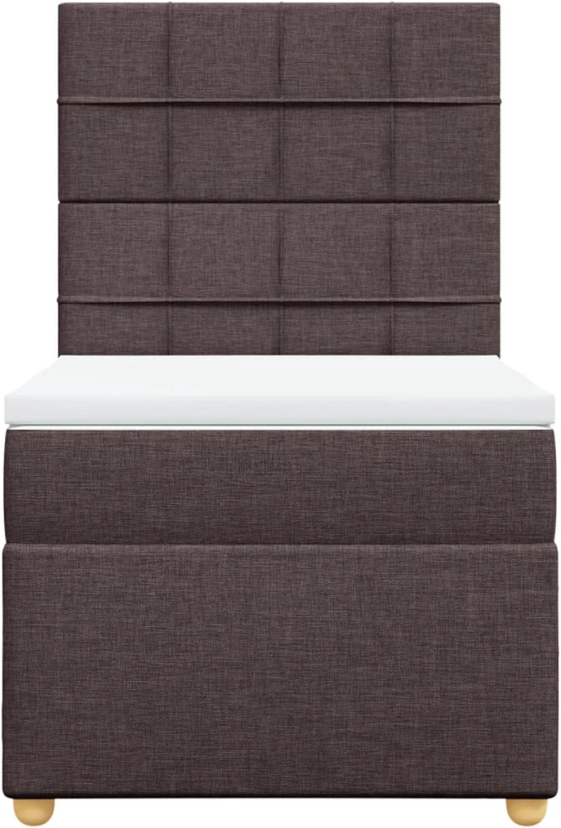 vidaXL Κρεβάτι Boxspring με Στρώμα Σκούρο Καφέ 80x200 εκ. Υφασμάτινο