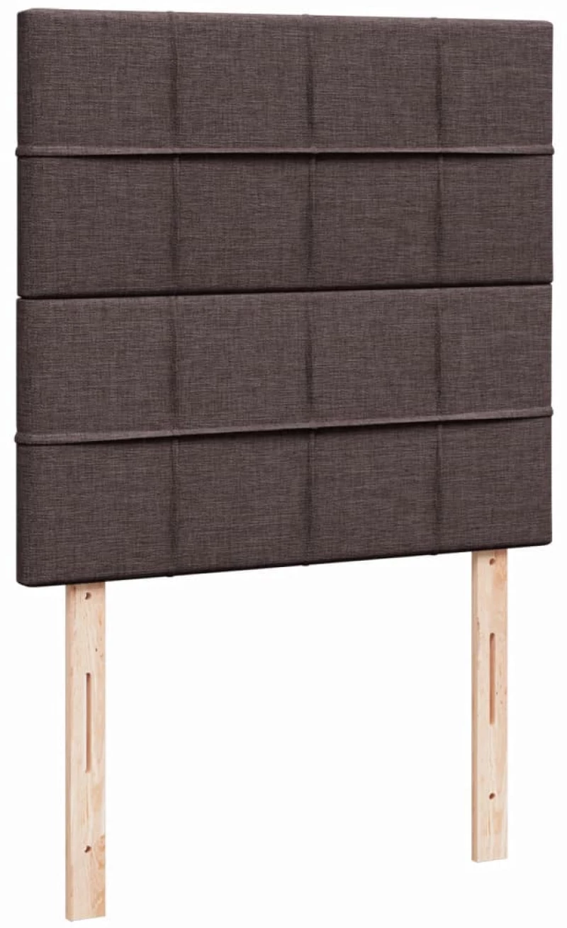 vidaXL Κρεβάτι Boxspring με Στρώμα Σκούρο Καφέ 80x200 εκ. Υφασμάτινο