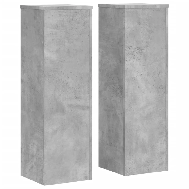 vidaXL Βάσεις Φυτών 2 τεμ. Γκρι Σκυρ. 25x25x80 εκ. Επεξεργασμένο Ξύλο