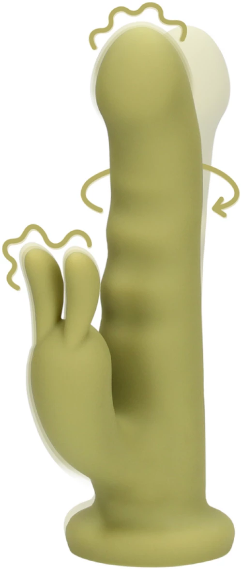 Ultra Soft Silicone Rotating Rabbit Vibrator - Spring Sage