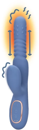 Warming Rotating Beads and Thrusting Rabbit Vibrator - Blue Nova