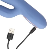 Warming Rotating Beads and Thrusting Rabbit Vibrator - Blue Nova