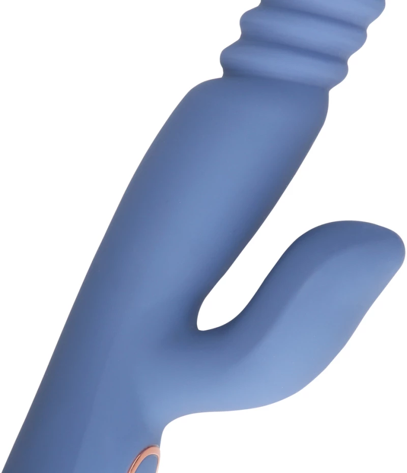 Warming Rotating Beads and Thrusting Rabbit Vibrator - Blue Nova