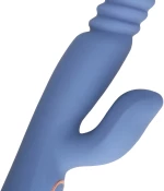 Warming Rotating Beads and Thrusting Rabbit Vibrator - Blue Nova