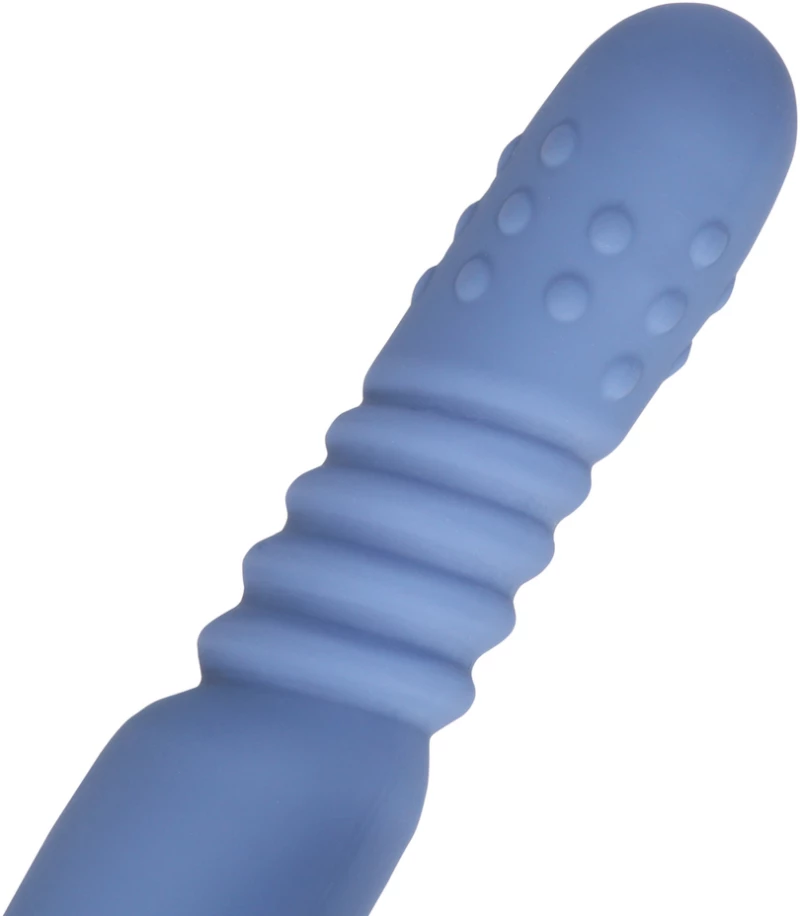 Warming Rotating Beads and Thrusting Rabbit Vibrator - Blue Nova