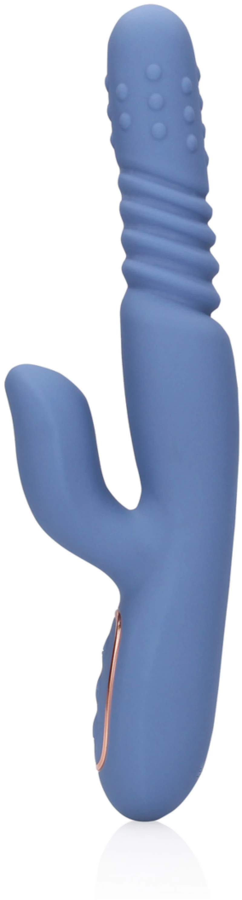 Warming Rotating Beads and Thrusting Rabbit Vibrator - Blue Nova