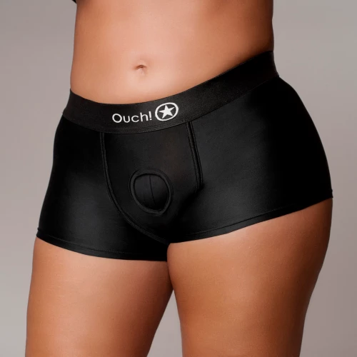 Ouch Vibrating Strap-on Boxer - Black