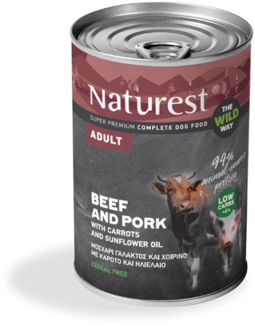 NATUREST ADULT PORK + BEEF+GARDEN VEGIES+RICE 400gr.