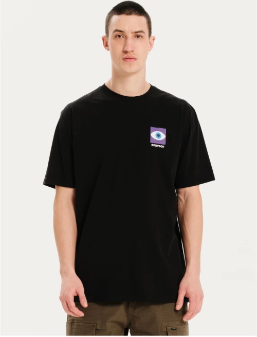 EMERSON ΚΟΝΤΟΜΑΝΙΚΟ T-SHIRT 251.EM33.18 BLACK ΜΕ ΤΥΠΩΜΑ ΣΤΗΝ ΠΛΑΤΗ COLLECTION ΚΑΛΟΚΑΙΡΙ 2025