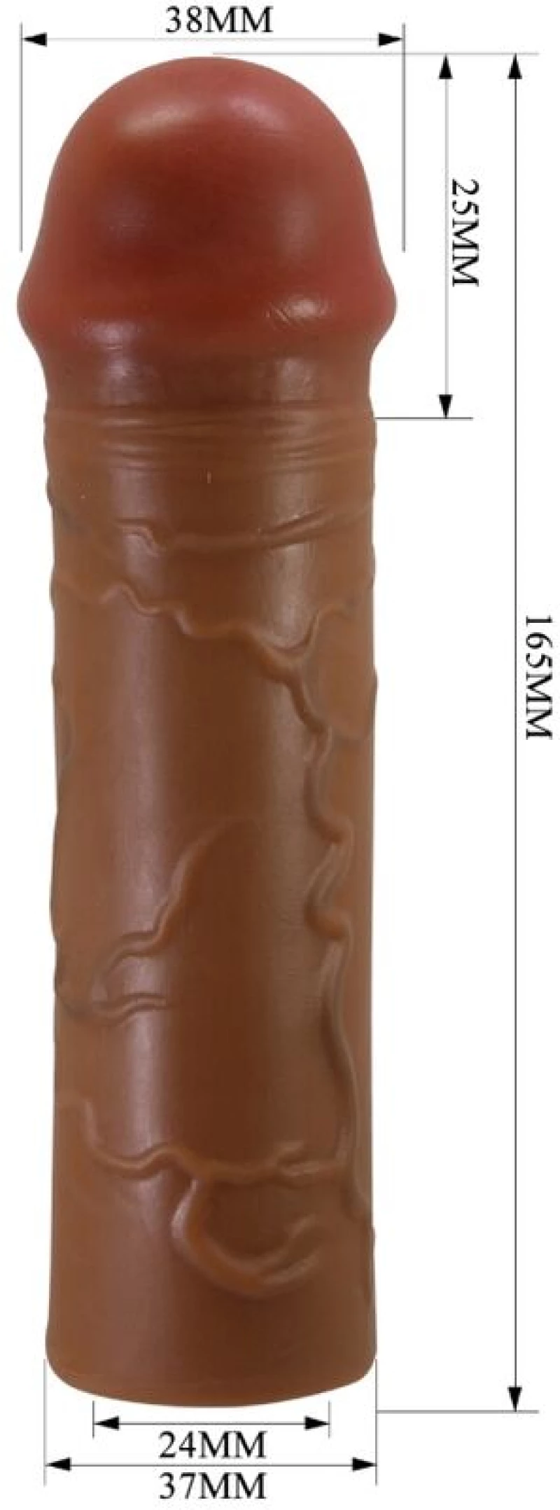 PRETTY LOVE - NILE PENIS SLEEVE WITH 2.5 CM EXTENSION MULATTO