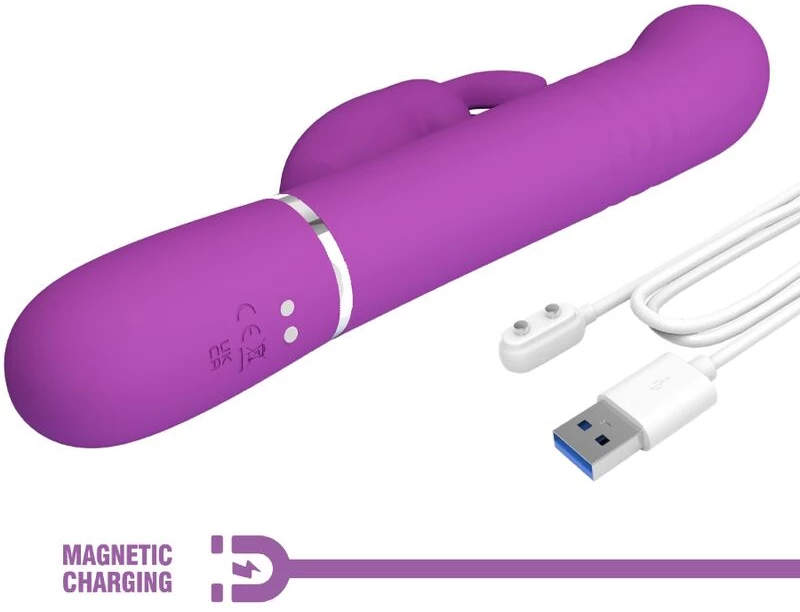 PRETTY LOVE - COALE 4 IN 1 MULTIFUNCTION RABBIT VIBRATOR PURPLE
