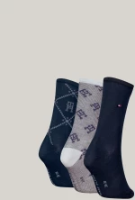 Γυναικείες Κάλτσες Tommy Hilfiger - Giftbox - Navy  με σχέδιο - 3 Pack - Cotton