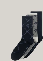 Γυναικείες Κάλτσες Tommy Hilfiger - Giftbox - Navy  με σχέδιο - 3 Pack - Cotton