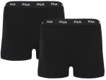 Ανδρικά boxer FILA - Μαύρα Βαμβακερά - Φαρδύ λάστιχο - 2Pack - Cotton