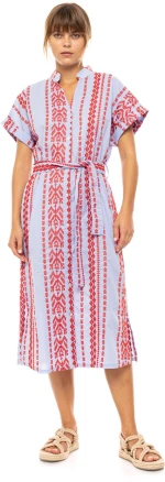 Γυναικείο Beachdress Pink Label -  Εμπριμέ - Midi Φόρεμα - Regular Fit - COTTON