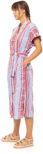 Γυναικείο Beachdress Pink Label -  Εμπριμέ - Midi Φόρεμα - Regular Fit - COTTON