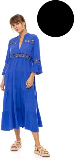 Γυναικείο Beachdress Pink Label -  Μαύρο - Midi Φόρεμα - Regular Fit - Viscose