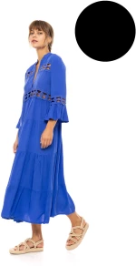Γυναικείο Beachdress Pink Label -  Μαύρο - Midi Φόρεμα - Regular Fit - Viscose