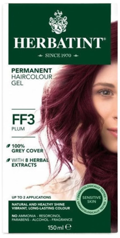 Herbatint Permanent Gel Βαφή Μαλλιών Χωρίς Αμμωνία FF3 Δαμασκηνί 150ml