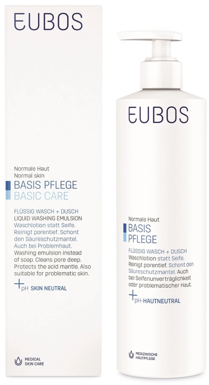 EUBOS Normal Skin Liquid Blue Washing Emulsion, Υγρό Καθαρισμού Χωρίς Άρωμα - 400ml