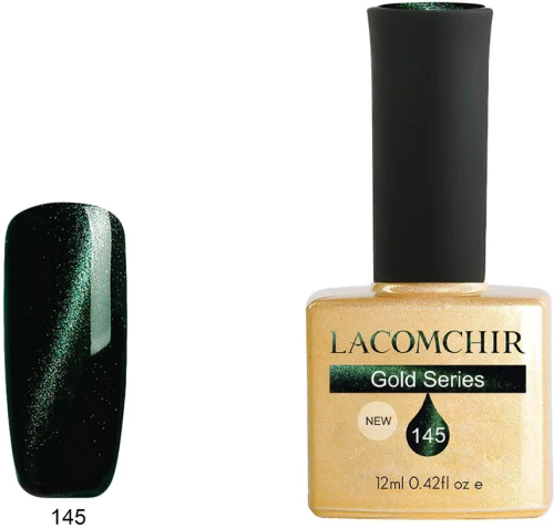 Lacomchir UV - LED Premium Gold 145 Green Cat Eye 12ml