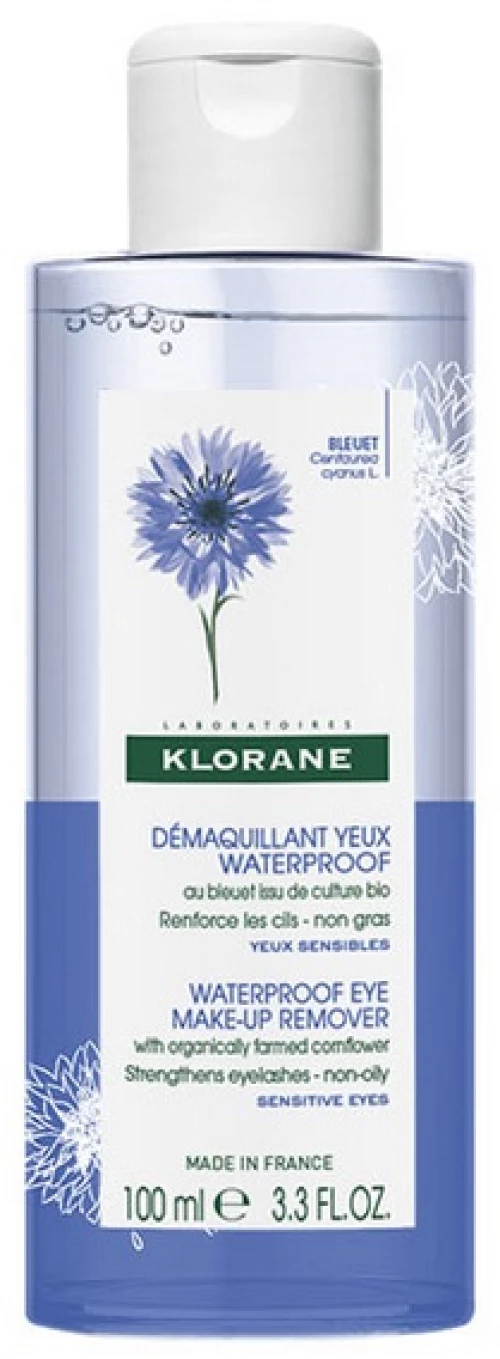 KLORANE Demaquillant Yeux Waterproof,  Λοσιόν για Αδιάβροχο Ντεμακιγιάζ Ματιών με Κυανή Κενταύρια - 100ml