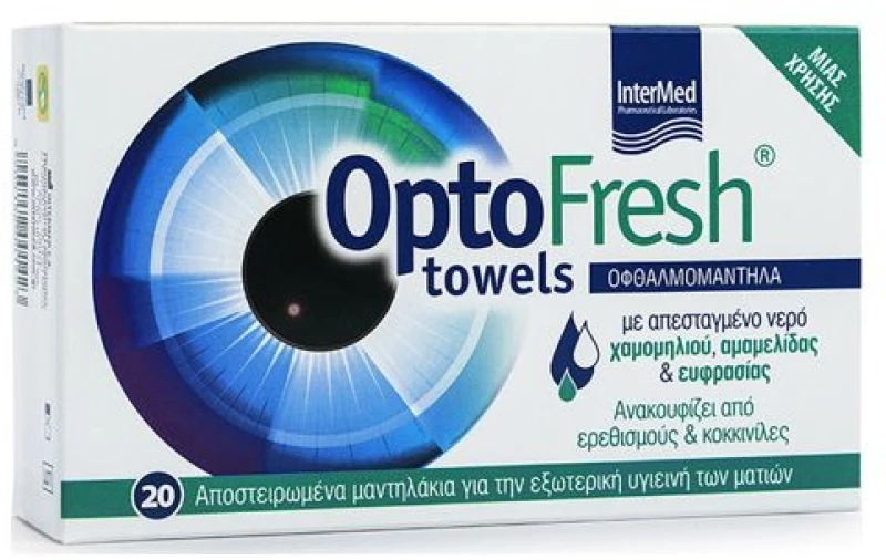 INTERMED Optofresh Towels, Αποστειρωμένα Οφθαλμομάντηλα - 20τεμ