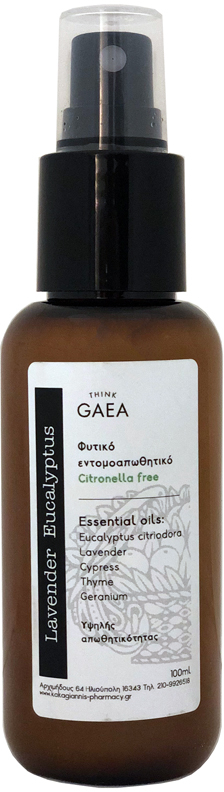 THINK GAEA Lavender Lotion Citronella Free, Εντομοαπωθητική Λοσιόν Λεβάντας Χωρίς Σιτρονέλλα - 100ml