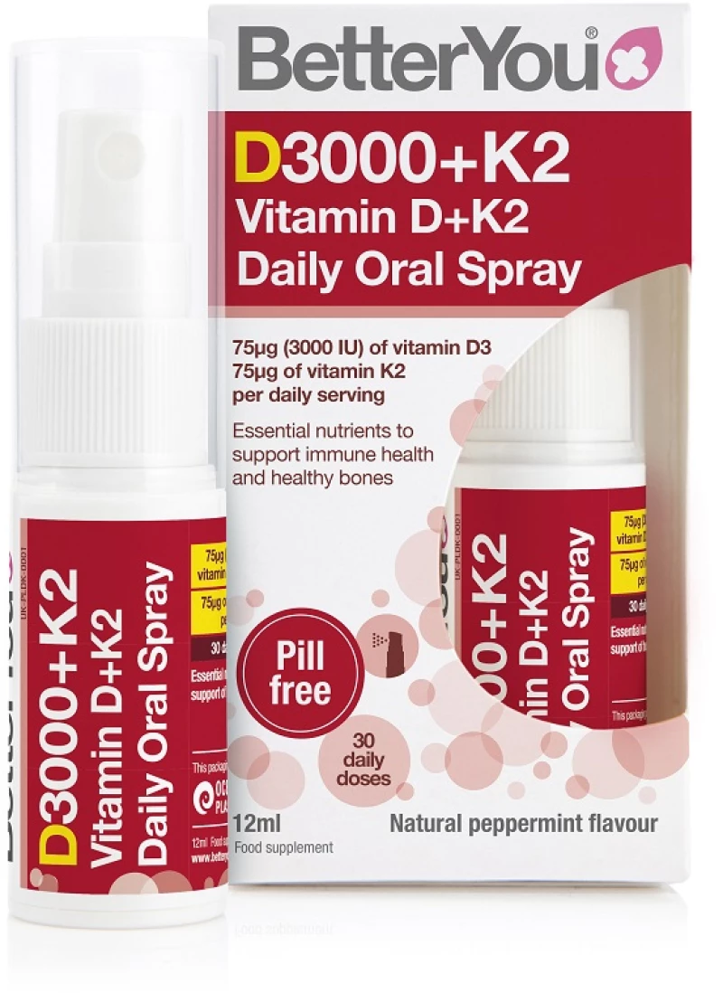 BETTER YOU Vitamin D3000+K2 Oral Spray, Βιταμίνη D + Κ2 σε Σπρέι - 12ml